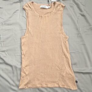 Calvin Klein Beige Ribbed Tank Top
